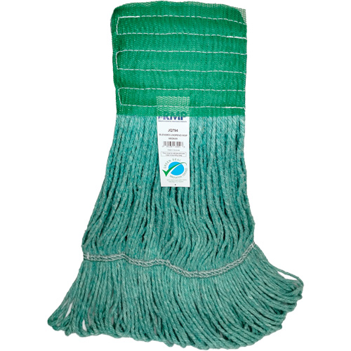 Wide-Band Mop Head, Antimicrobial/Floor Finishing/Specialty, Cotton/Rayon/Synthetic, Loop Style Auto-Cam