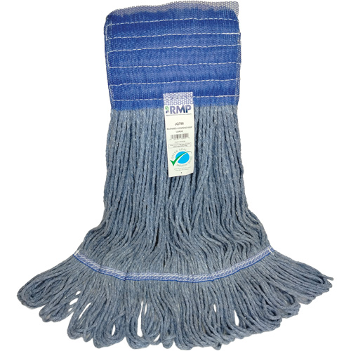 Wide-Band Mop Head, Antimicrobial/Floor Finishing/Specialty, Cotton/Rayon/Synthetic, Loop Style Auto-Cam
