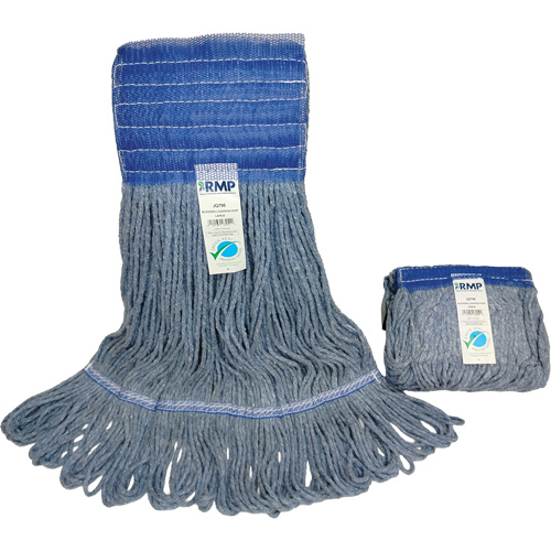 Wide-Band Mop Head, Antimicrobial/Floor Finishing/Specialty, Cotton/Rayon/Synthetic, Loop Style Auto-Cam