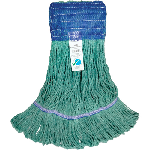 Wide-Band Mop Head, Antimicrobial/Floor Finishing/Specialty, Cotton/Rayon/Synthetic, Loop Style Auto-Cam