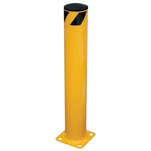 Safety Bollard, Steel, 36" H x 5.5" W, Yellow Auto-Cam