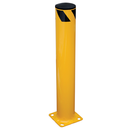 Safety Bollard, Steel, 36" H x 5.5" W, Yellow Auto-Cam