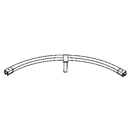 Rail de roulement courb&eacute; sur 90° &agrave; montage au sol pour murs-rideaux, 3' lo Auto-Cam