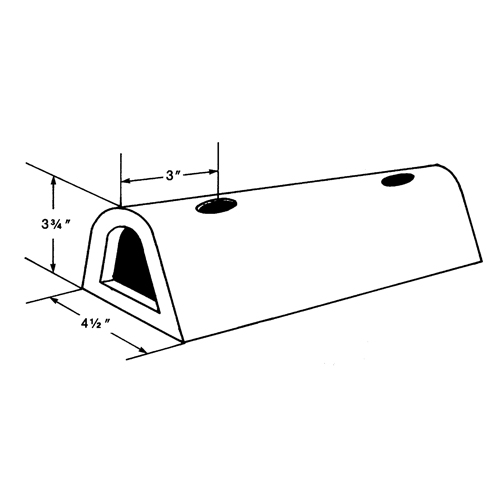 D&eacute;fenses de quai en caoutchouc refoul&eacute;, Caoutchouc, 4-1/2" la x 12" lo x 3-3/4" p Auto-Cam
