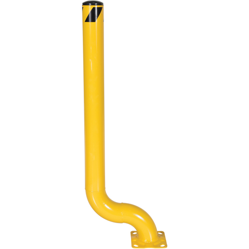 Offset Bollard, Steel, 54" H x 4-1/2" W, Yellow Auto-Cam