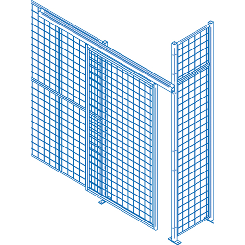 Wire Mesh Partition Components - Sliding Doors, 4' W x 8' H Auto-Cam