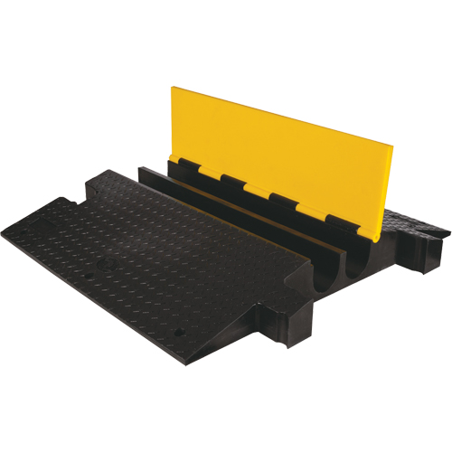 Protecteur de c&acirc;ble &agrave; traverse extr&ecirc;me Yellow Jacket, 2 canaux, 35,75" lo x 42,125" la x 5,125" h Auto-Cam