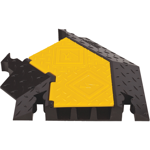 Protecteur de c&acirc;ble robuste &agrave; 3 canaux Yellow Jacket, virage &agrave; gauche Auto-Cam