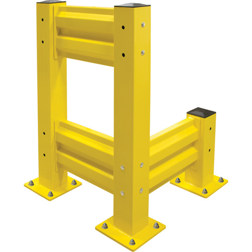 Barri&egrave;re de s&eacute;curit&eacute; de qualit&eacute; industrielle, Acier, 19" lo x 12" h, Jaune s&eacute;curit&eacute; OSHA Auto-Cam
