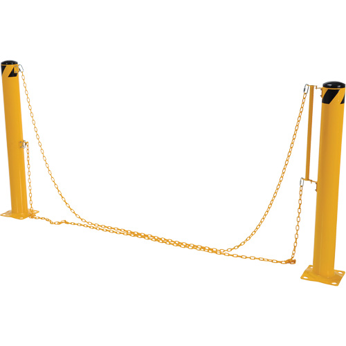 Syst&egrave;me de bornes de protection et chaînes pour quai, Acier, 42" h x 6-5/8" la, Jaune Auto-Cam