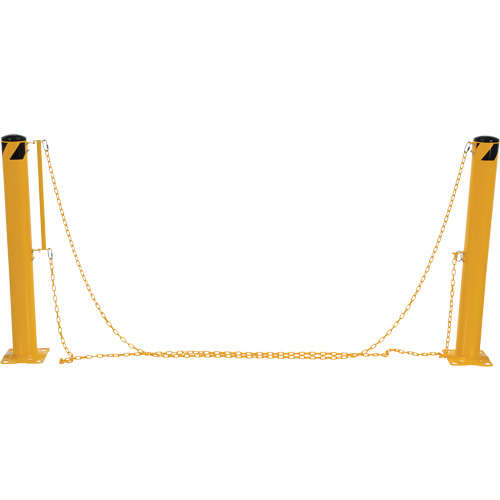 Syst&egrave;me de bornes de protection et chaînes pour quai, Acier, 42" h x 6-5/8" la, Jaune Auto-Cam