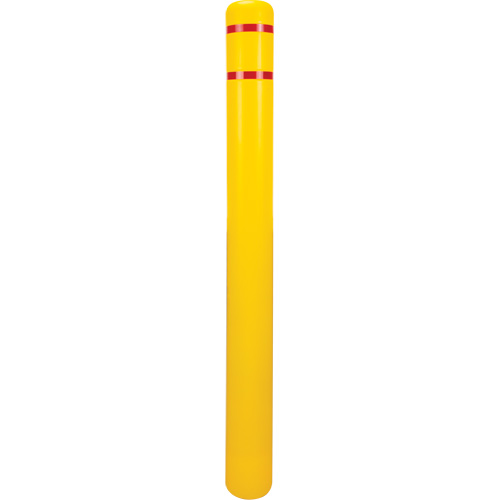 Polyethylene Bollard Cover, 4-1/2" Dia. x 52" L, Red/Yellow Auto-Cam