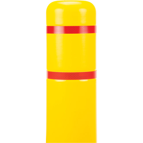 Polyethylene Bollard Cover, 4-1/2" Dia. x 52" L, Red/Yellow Auto-Cam