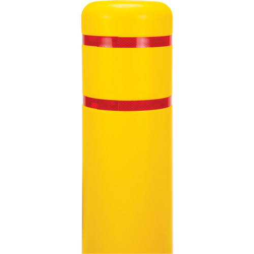 Polyethylene Bollard Cover, 6-5/8" Dia. x 52" L, Red/Yellow Auto-Cam