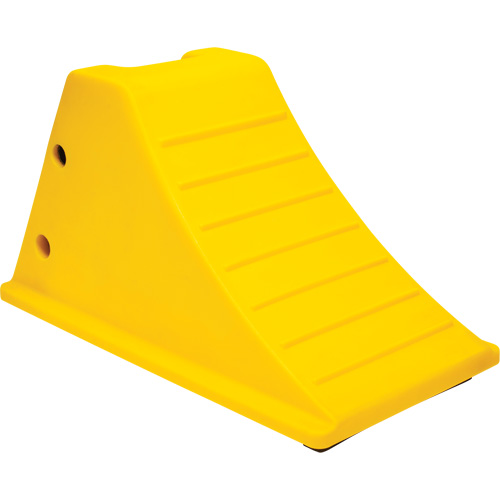 Wheel Chocks with Rubber Tread, Polyurethane, Yellow, 11-1/4" W x 21" D x 12-1/4" H Auto-Cam