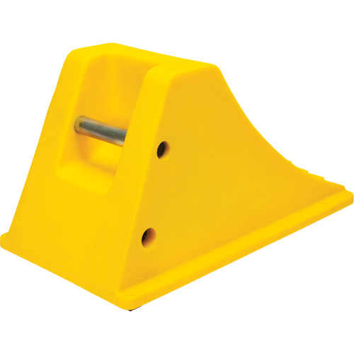 Wheel Chocks with Rubber Tread, Polyurethane, Yellow, 11-1/4" W x 21" D x 12-1/4" H Auto-Cam