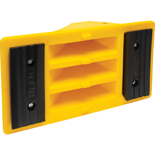 Wheel Chocks with Rubber Tread, Polyurethane, Yellow, 11-1/4" W x 21" D x 12-1/4" H Auto-Cam