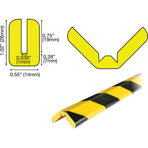 W Profile 5M Edge Protection Bumper Guard, 16.42' (5 m) Long Auto-Cam