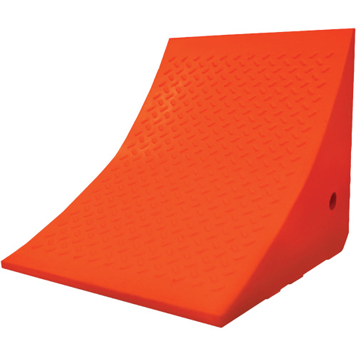 70 Ton Large Equipment Wheel Chock, Urethane, Orange Auto-Cam