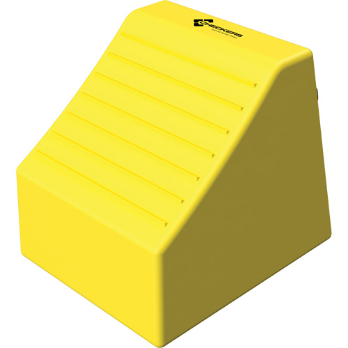 Checkers Safety Heavy-Duty Ultra Class Mining Wheel Chock without Bracket, HDPE, Yellow, 14-1/2" W x 17-1/2" D x 16" H Auto-Cam