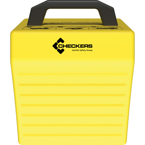Checkers Safety Heavy-Duty Ultra Class Mining Wheel Chock without Bracket, HDPE, Yellow, 14-1/2" W x 17-1/2" D x 16" H Auto-Cam