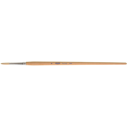 Pure White Bristle Round Marking Paint Brush, 7/32" Brush Width, White China, Wood Handle Auto-Cam