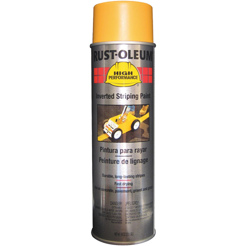 Peinture de traçage en a&eacute;rosol syst&egrave;me 2300 haute performance applicable en position invers&eacute;e, Jaune, 18 oz, Canette a&eacute;rosol Auto-Cam