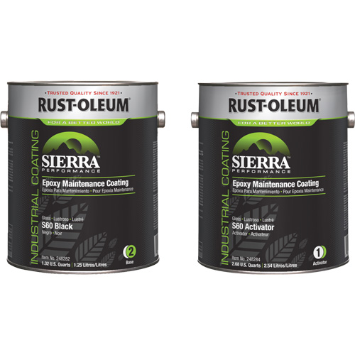 Sierra S60 Water-Based Epoxy Maintenance Coating Kit, Gallon, Black Auto-Cam