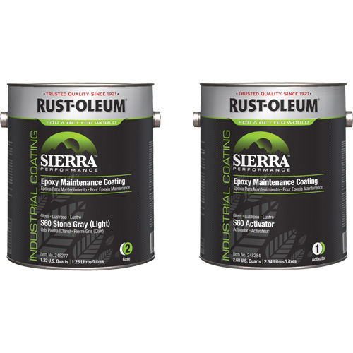 Sierra S60 Water-Based Epoxy Maintenance Coating Kit, Gallon, Grey Auto-Cam