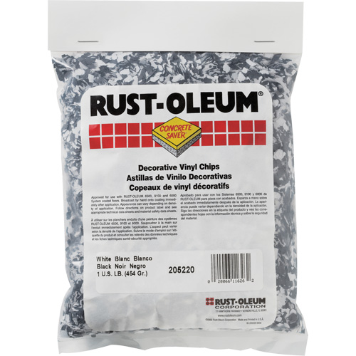 Pastilles de vinyle d&eacute;coratives Concrete Saver, 0,5 kg, Sac, M&eacute;lange noir/blanc Auto-Cam