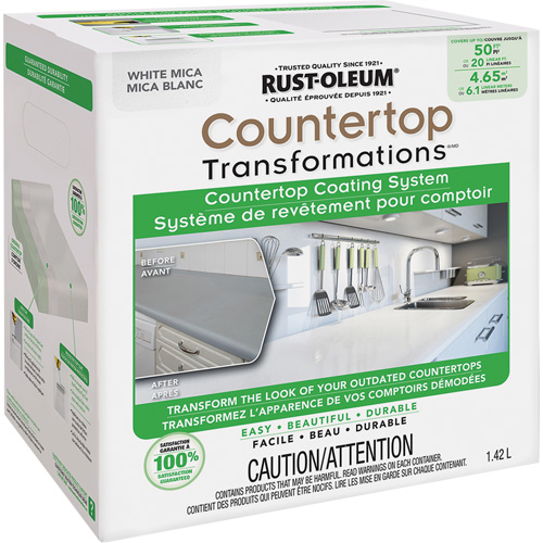 Countertop Transformations&reg; Mica Countertop Coating System, 1.42 L, Kit, White Mica Auto-Cam