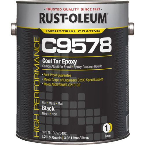 Composant de base pour rev&ecirc;tement &eacute;poxydique &agrave; base de goudron de houille et &agrave; haute teneur en solides du syst&egrave;me C9578, Noir, Gallon Auto-Cam
