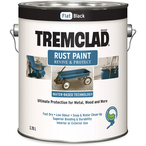 Tremclad&reg; Water-Based Rust Paint, 3.78 L, Gallon, Black Auto-Cam