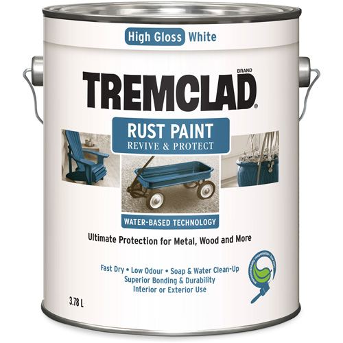 Tremclad&reg; Water-Based Rust Paint, 3.78 L, Gallon, White Auto-Cam