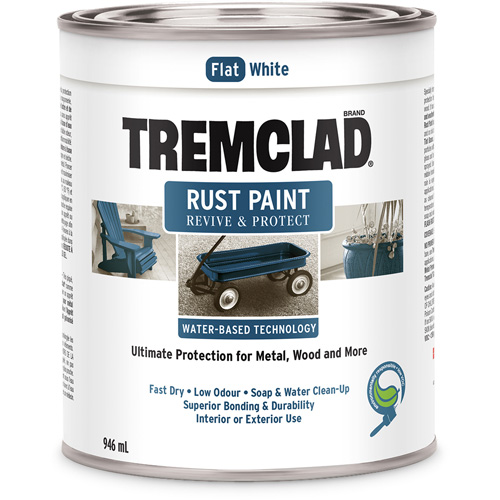 Tremclad&reg; Water-Based Rust Paint, 946 ml, Can, White Auto-Cam