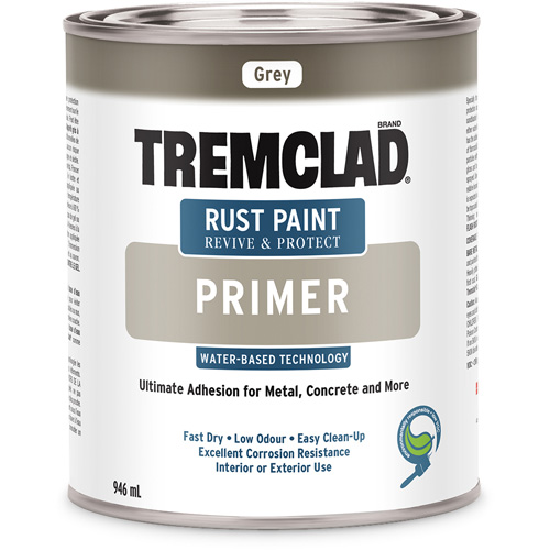 Tremclad&reg; Water-Based Rust Paint Primer, 946 ml, Can, Grey Auto-Cam