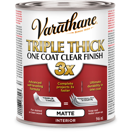 Varathane&reg; Triple Thick One Coat Finish, 946 ml, Clear, Matte Auto-Cam