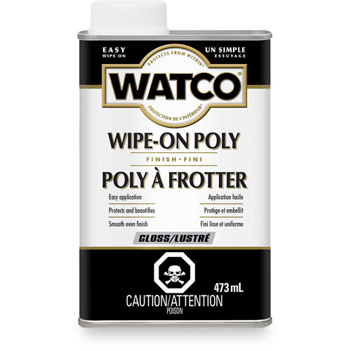 Teinture &agrave; essuyage en poly Watco, 473 ml, Transparent, Brillant Auto-Cam