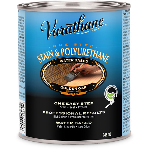 Varathane&reg; One Step Stain & Polyurethane, 946 ml, Golden Oak Auto-Cam