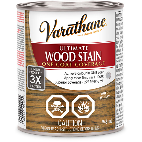 Varathane&reg; Ultimate Wood Stain, 946 ml, Aged Wheat Auto-Cam