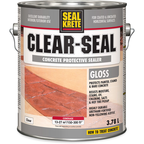 Produit d&eacute;tanch&eacute;it&eacute; protecteur Seal-Krete, 3,78 L, &agrave; l'eau, Brillant, Transparent Auto-Cam