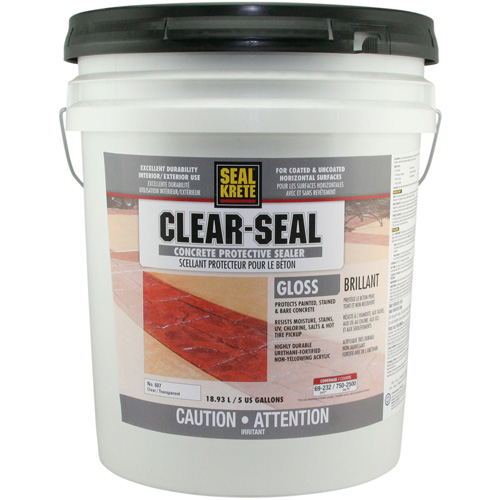 Seal-Krete&reg; Protective Sealer, 18.93 L, Water-Based, Gloss, Clear Auto-Cam