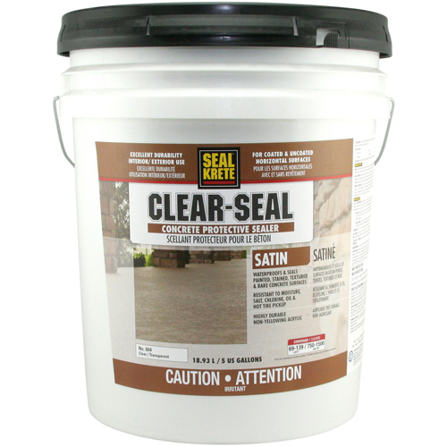 Seal-Krete&reg; Protective Sealer, 18.93 L, Water-Based, Satin, Clear Auto-Cam