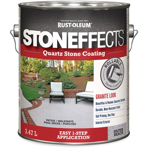 Stoneffects Quartz Stone Coating, 3.78 L, Water-Based, Textured, Grey Auto-Cam