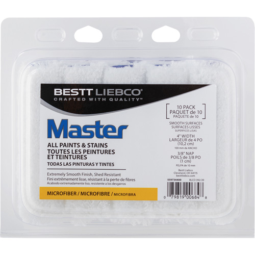 Master Microfiber Roller Cover, 10 mm (3/8") Nap, 101.6 mm (4") L Auto-Cam