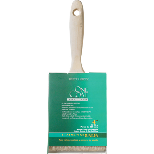 One Coat Trim & Wall Brush, White China, Wood Handle, 4" Width Auto-Cam