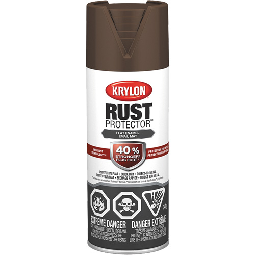 Rust Protector&reg; Enamel Paint, Leather Brown, Very Flat, 12 oz., Aerosol Can Auto-Cam