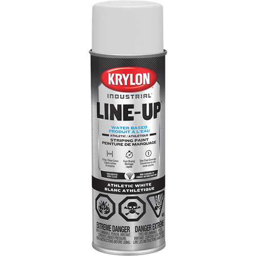 Industrial LINE-UP Athletic Field Striping Aerosol Paint, White, 18 oz., Aerosol Can Auto-Cam