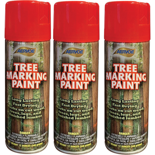Peinture fluorescente pour marquer les arbres Aervoe 690, Rouge fluorescent, 16 oz Auto-Cam