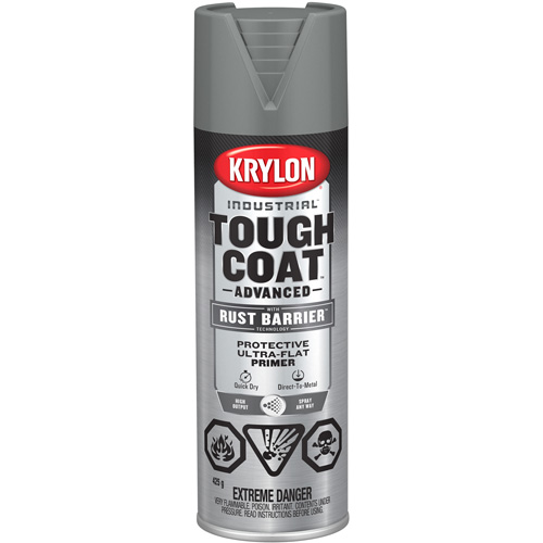 Peinture Tough Coat avec technologie Rust Barrier, Appr&ecirc;t gris, Ultra-mat, 425 g, Canette a&eacute;rosol Auto-Cam